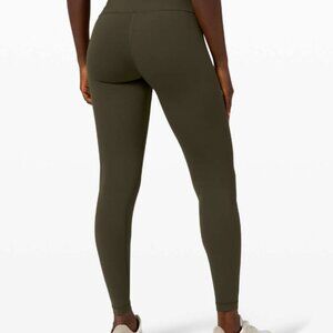 LULULEMON OLIVE WUNDER UNDER LEGGINGS SIZE 4